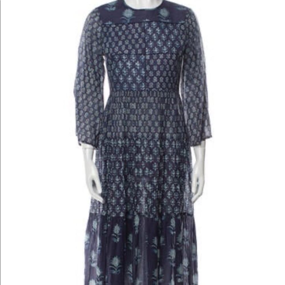 Doen Blue Floral Midi Dress - Picture 3 of 4